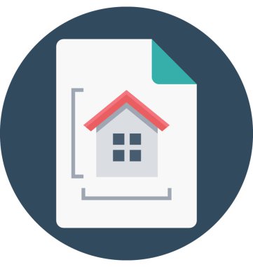 Mimari Kağıt renk illüstrasyon vektör simgesi