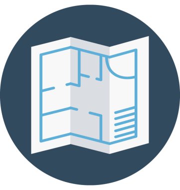 İnşaat harita renk illüstrasyon vektör simgesi