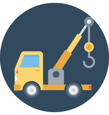 Çekici kamyon renk illüstrasyon vektör simgesi