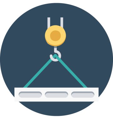 Vinç Lifter renk illüstrasyon vektör simgesi