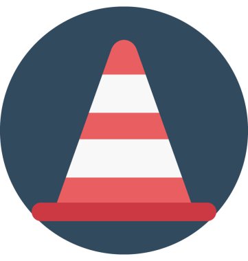 Trafik koni renk illüstrasyon vektör simgesi