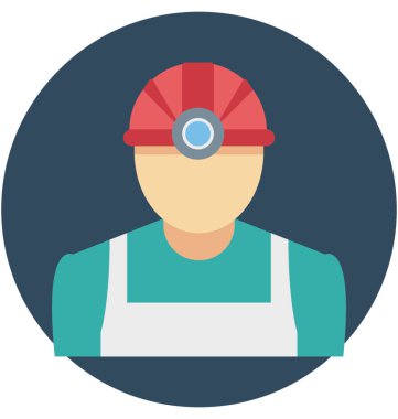 Madenci renk illüstrasyon vektör simgesi