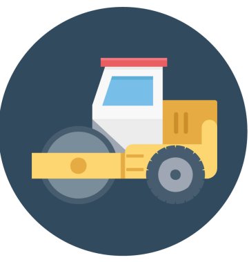 Ekskavatör serin renk illüstrasyon vektör simgesi