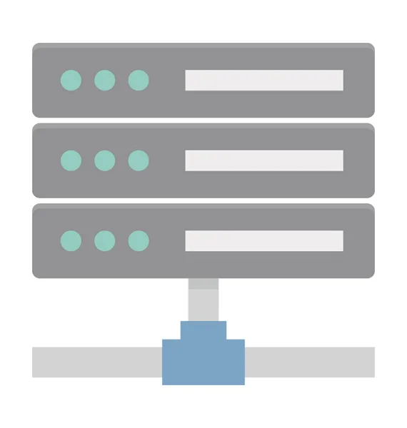 Netwerk Server Gekleurde Illustratie Vector Icon — Stockvector