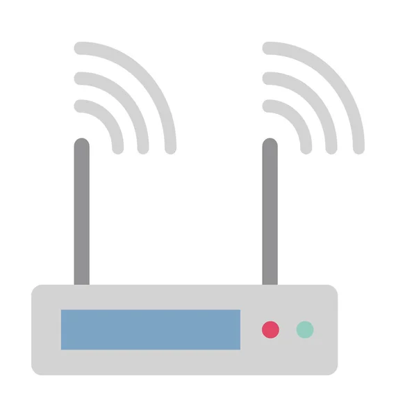 Router Wifi Ilustración Colores Vector Icono — Archivo Imágenes Vectoriales