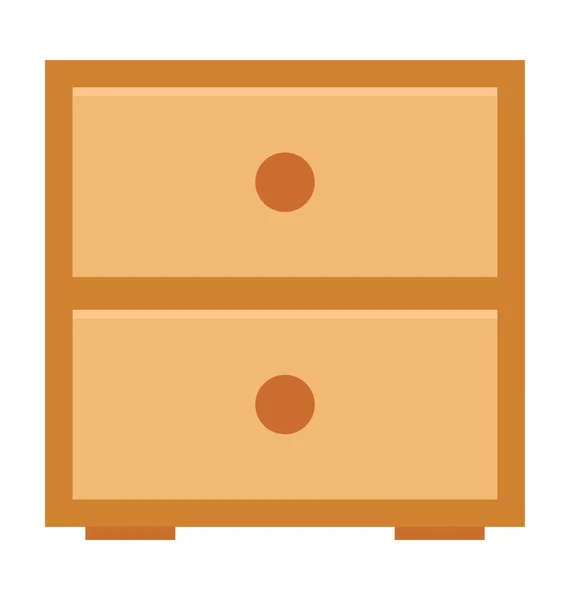 Chest Drawers Colored Illustration Vector Icon - Stok Vektor