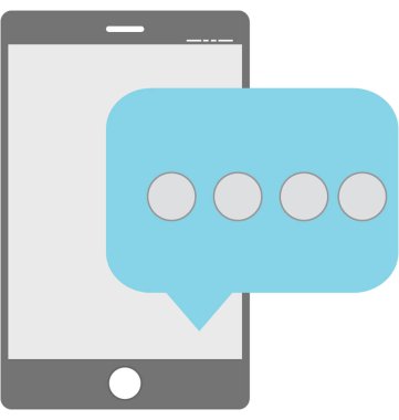 Mobil ileti düzenlenebilir vektör simgesi