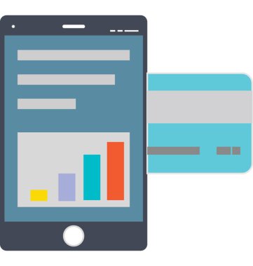 Online transferi geçmiş grafiği ve kredi kartı vektör düzenlenebilir simgesi olan
