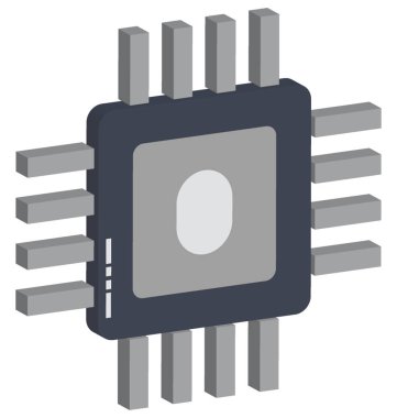 İşlemci çip vektör düzenlenebilir simgesi