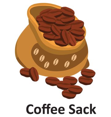 Coffee Sack isolated vector icon Editable clipart