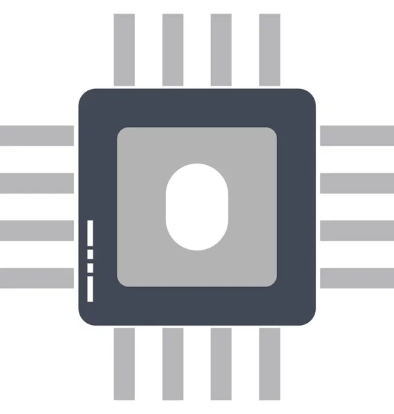 Processor Chip Vector Bewerkbare Pictogram — Stockvector