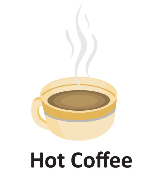 Sıcak Kahve Izole Vektör Simge Düzenlenebilir — Stok Vektör