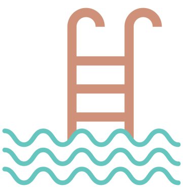 Yüzme izole vektör çizim simgesini düzenlenebilir