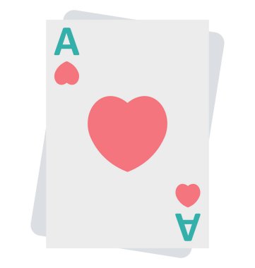 Kalp izole vektör çizim simgesi düzenlenebilir ası 