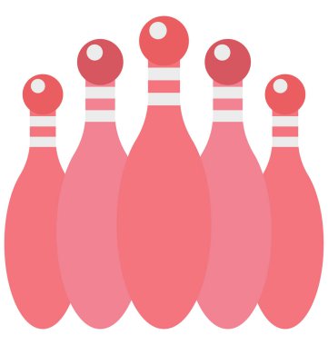 Pins izole vektör çizim simgesini düzenlenebilir Bovling