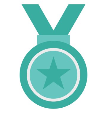 Yıldız madalya izole vektör çizim simgesi düzenlenebilir 