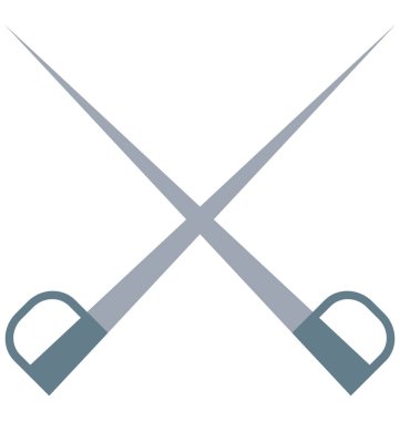 Kılıç izole vektör çizim simgesini düzenlenebilir