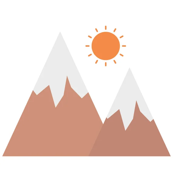 Montanhas Isolado Vector Ilustração Ícone Editável —  Vetores de Stock