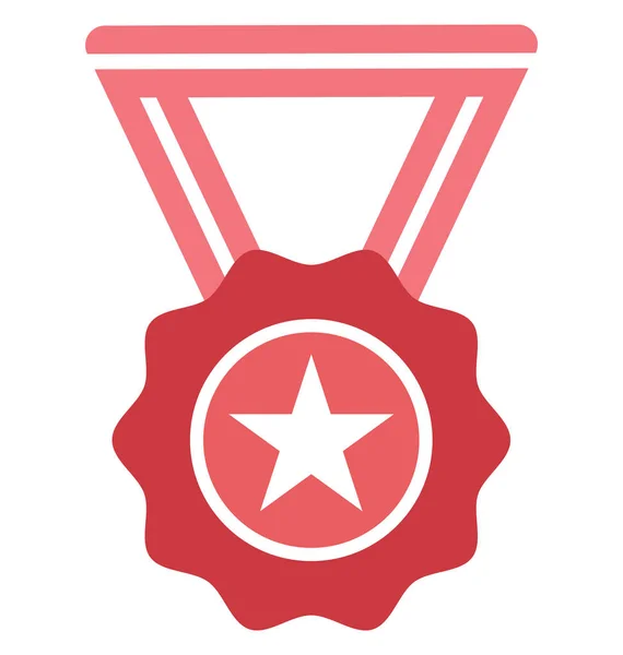 Star Medal Elszigetelt Vektoros Illusztráció Ikon Szerkeszthető — Stock Vector