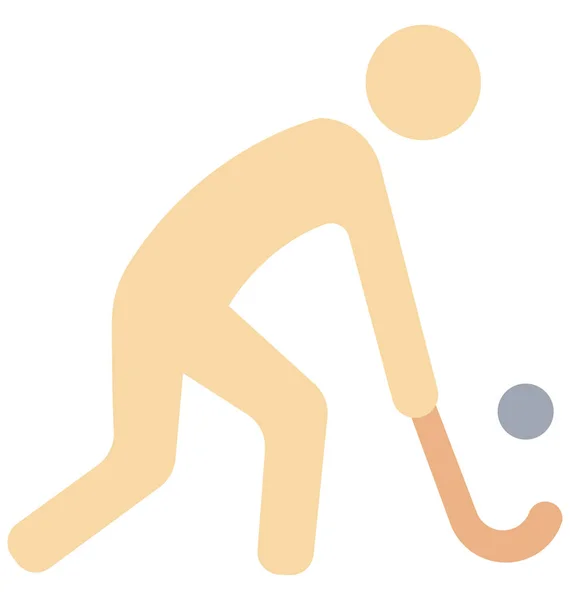 Hockey Spelare Isolerad Vektor Illustration Ikonen Redigerbara — Stock vektor