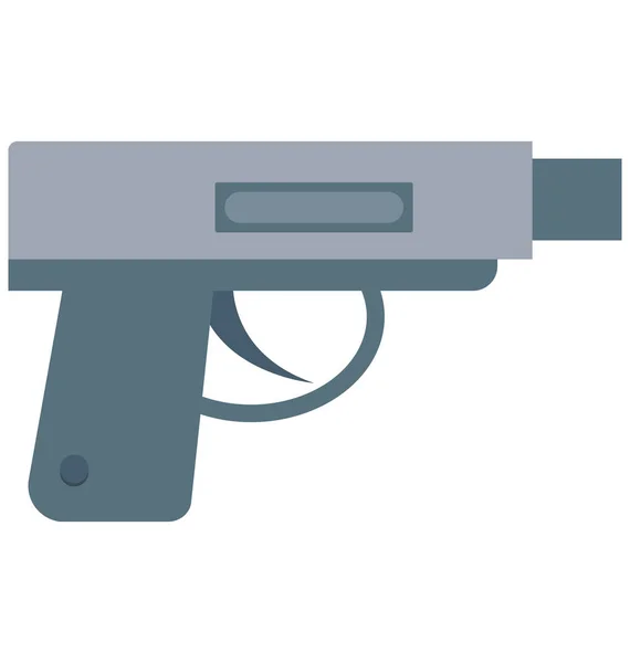 Pistol Isolated Vector Illustration Icon Editable — Stock Vector