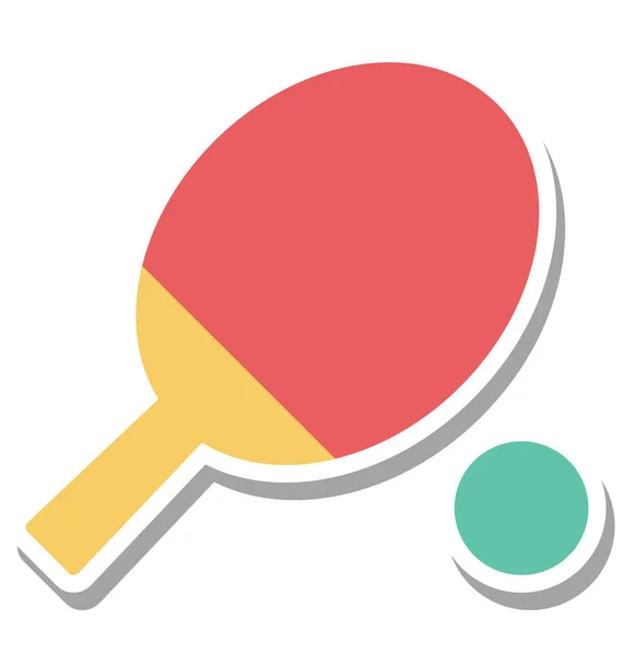 Tennis Bat Color Vector Illustration Icône Modifiable — Image vectorielle