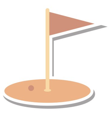 Golf Sahası renk vektör çizim düzenlenebilir simgesi