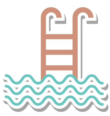 Yüzme renk vektör çizim düzenlenebilir simgesi