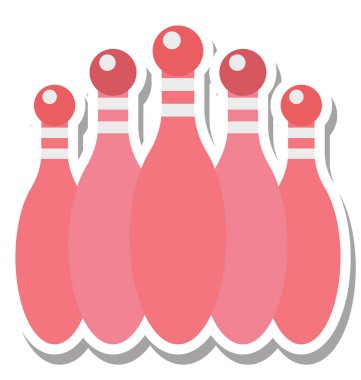 Bowling pin renk vektör çizim düzenlenebilir simgesi