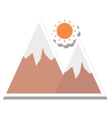 Dağlar renk vektör çizim düzenlenebilir simgesi