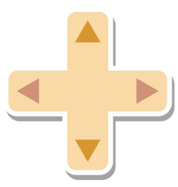 Uzak düğmeleri renkli vektör çizim düzenlenebilir simgesi