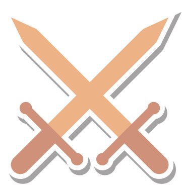 Kılıç renk vektör çizim düzenlenebilir simgesi