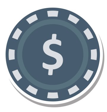  Casino çip renkli vektör çizim düzenlenebilir simgesini