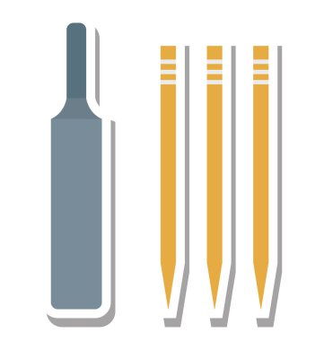 Kriket sopası ve küçük kapı renk vektör çizim düzenlenebilir simgesi