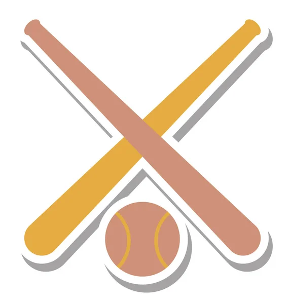 Baseball Farbe Vektor Illustration Editierbares Symbol — Stockvektor