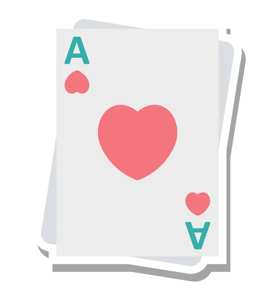 Ace Heart Color Vector Ícone Editável Ilustração — Vetor de Stock