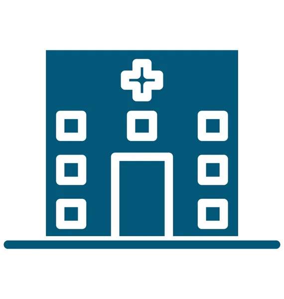 Kórházi Elszigetelt Vector Icon Szerkeszthető — Stock Vector