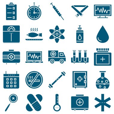 Tıbbi ve sağlık vektör simgeler izole düzenlenebilir