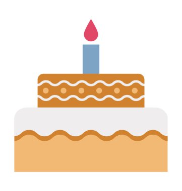 Tamamen düzenlenebilir vektör çizim renk simgesi renkli kek 