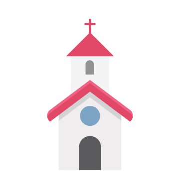 Kilise vektör çizim renkli simge tamamen düzenlenebilir 