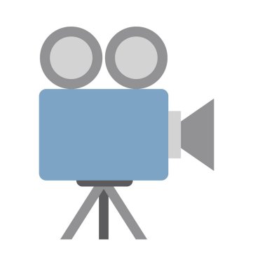Video kamera vektör çizim renkli simge tamamen düzenlenebilir 
