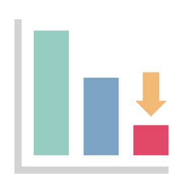 Kaybı grafiği vektör simge düzenlenebilir