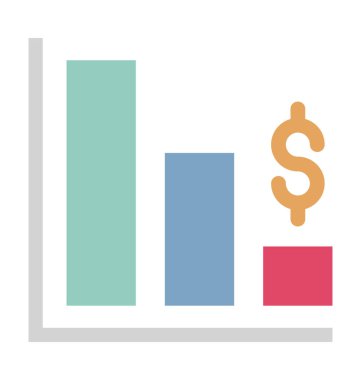 Kaybı grafiği vektör simge eeditable