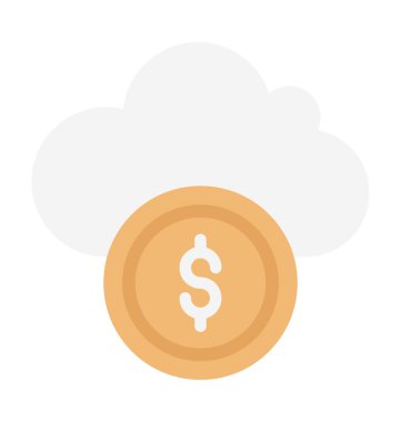 Bulut sikke vektör simge düzenlenebilir