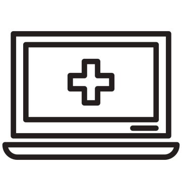 Hastane Laptop vektör simgesi
