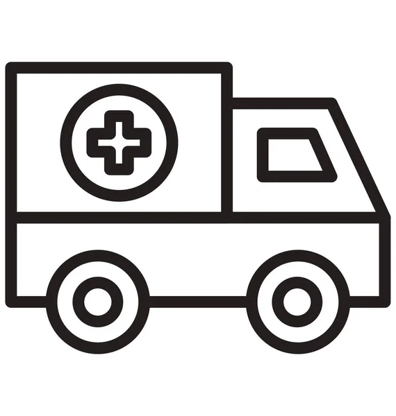 Ambulancia Vector Icono Editable — Archivo Imágenes Vectoriales