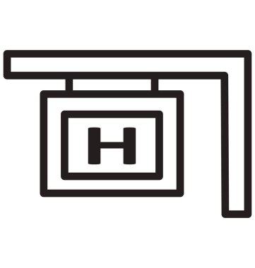 Hastane işaret kurulu vektör simge düzenlenebilir