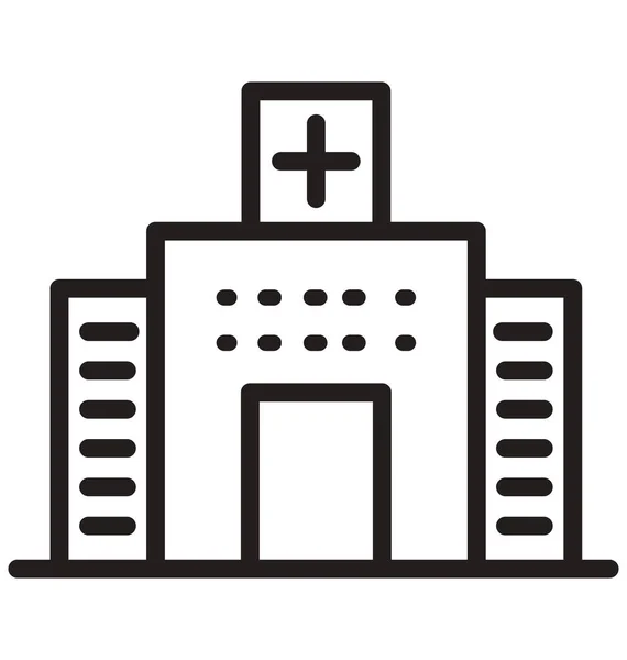 Krankenhaus Vektorsymbol Editierbar — Stockvektor