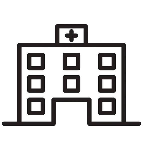 Krankenhausbett Vektor Symbol Editierbar — Stockvektor