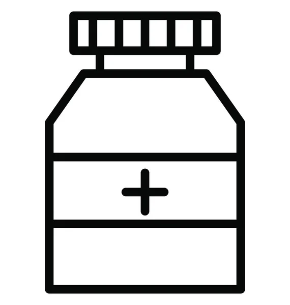 Medicine Jar Vector Icon Editable — Stock Vector